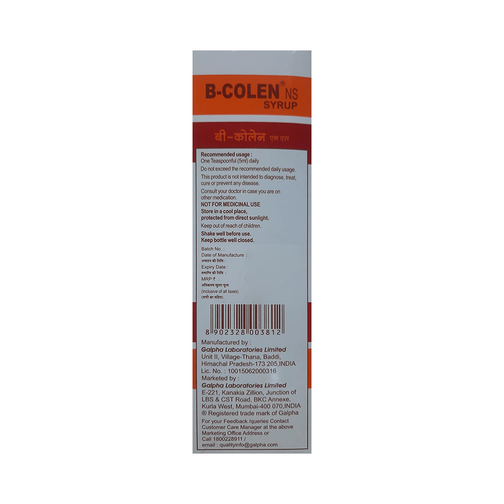 B Colen NS Syrup Lemon, Orange Sweet & Vanilla Gluten Free - Image 3