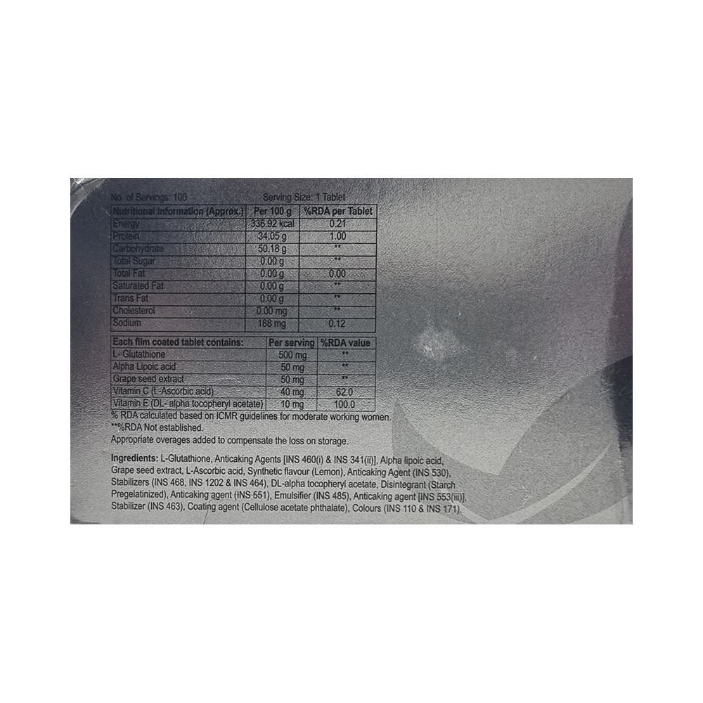 Havglo Tablet with Glutathione, Vitamin C, ALA, Grape Seed Extract & Vitamin E - Image 2