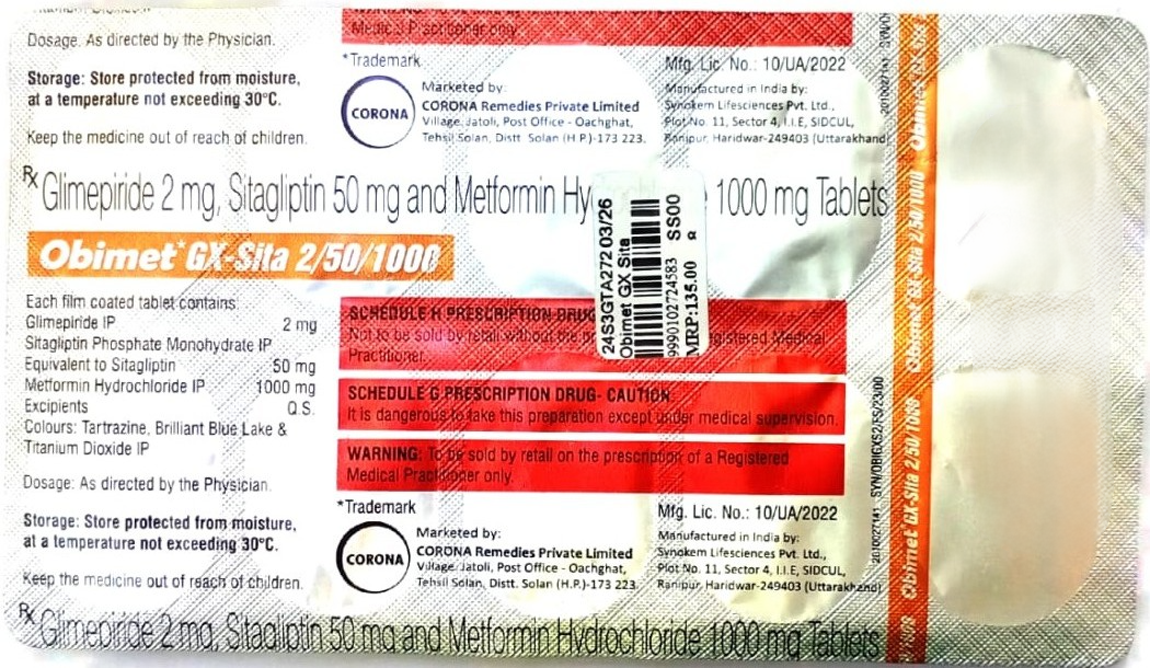 Obimet GX Sita 50mg/2mg/1000mg Tablet - Image 2