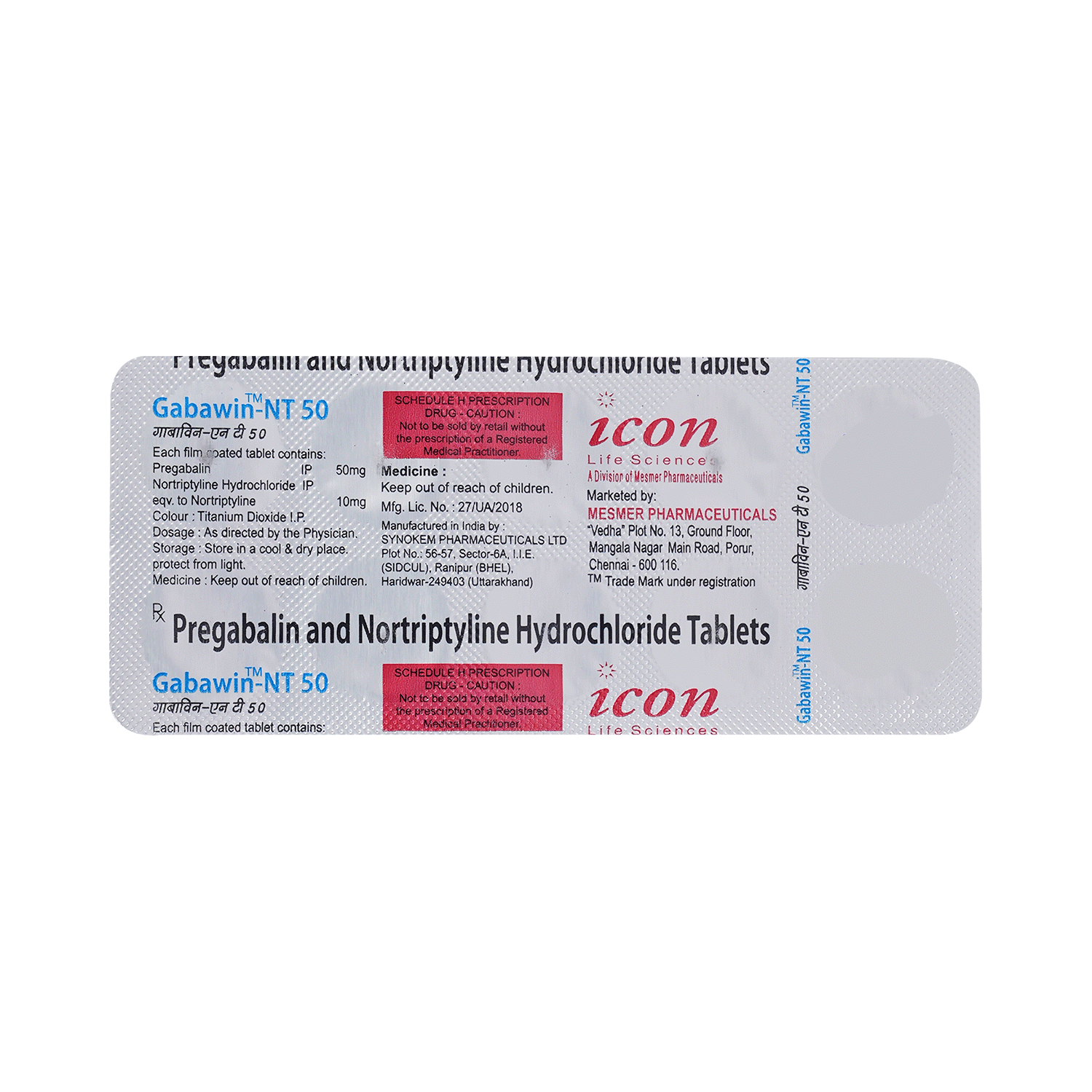 Gabawin-NT 50mg/10mg Tablet - Image 6