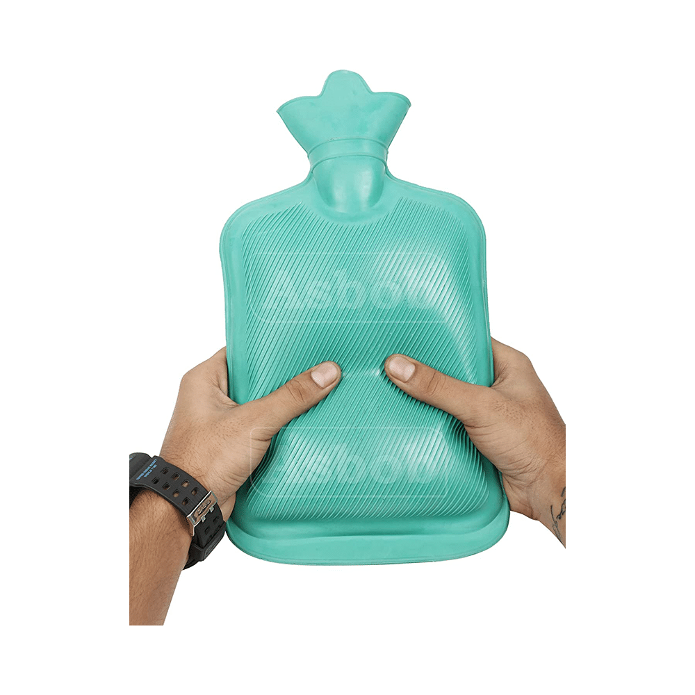 Asbob Healthcare Healthcare Hot Water Bottle, Hot Water Bag for Pain Relief and Cramps Green - Image 2