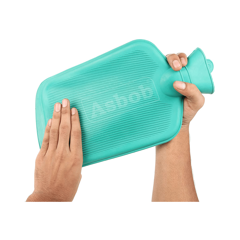 Asbob Healthcare Healthcare Hot Water Bottle, Hot Water Bag for Pain Relief and Cramps Green - Image 4