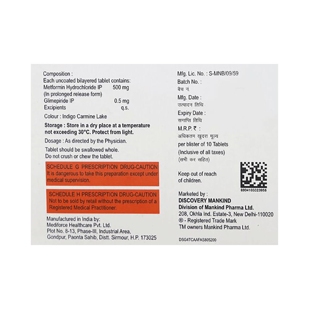 Glimestar-M 0.5mg/500mg Tablet - Image 3