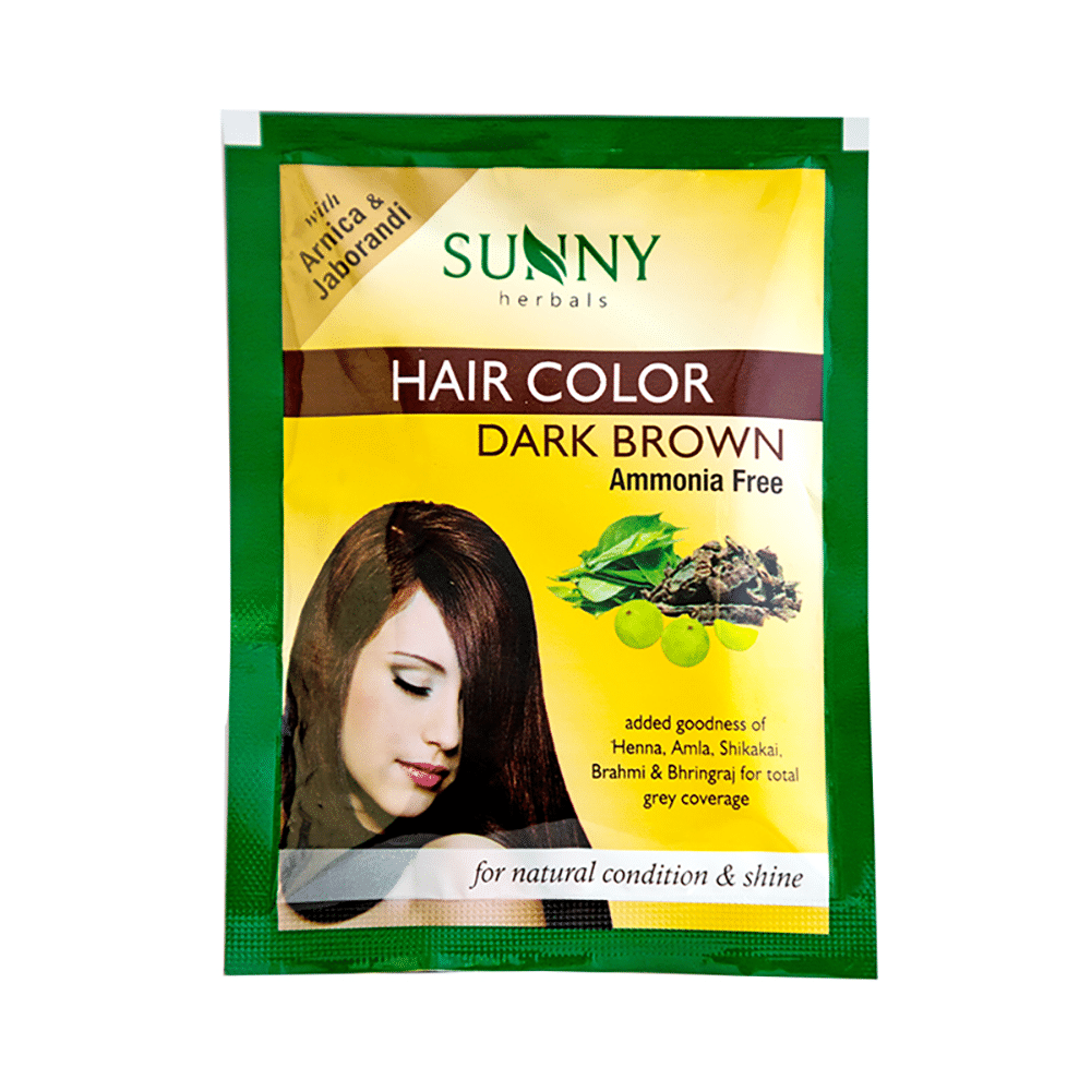 Sunny Herbals Hair Color Dark Brown Sachet - Image 1