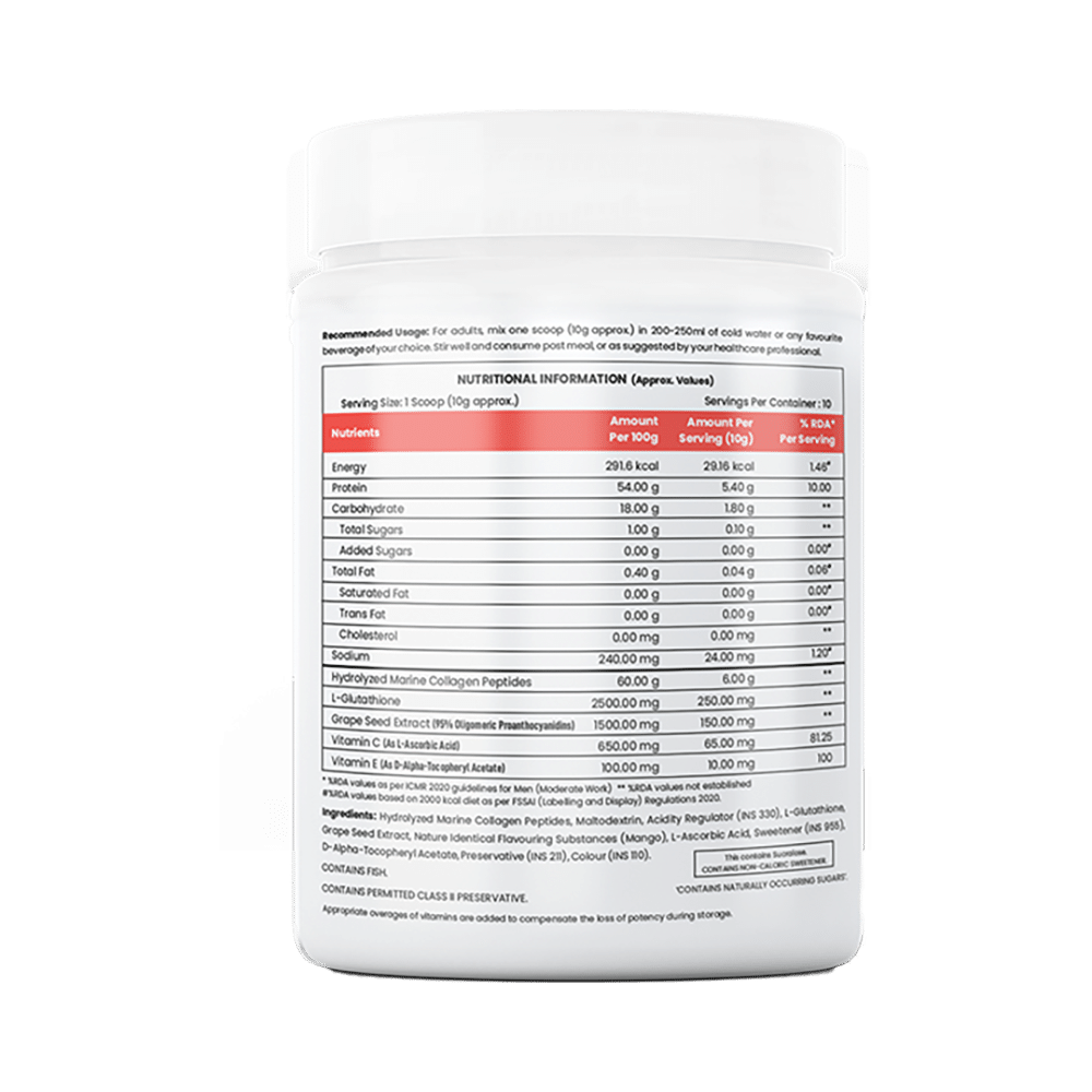 OneLife Hydrolyzed Marine Collagen Powder Mango - Image 3