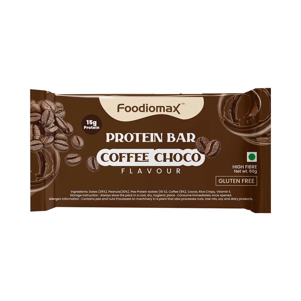 Foodiomax Protien Bar (60gm Each) 2 Coffee Choco & 2 Peanut Choco - Image 2