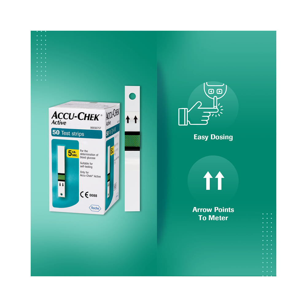 Accu-Chek Combo Pack of Active Blood Glucose Monitoring System with 10 Strip Free & Accu-Chek Active 25 Strip - Image 9