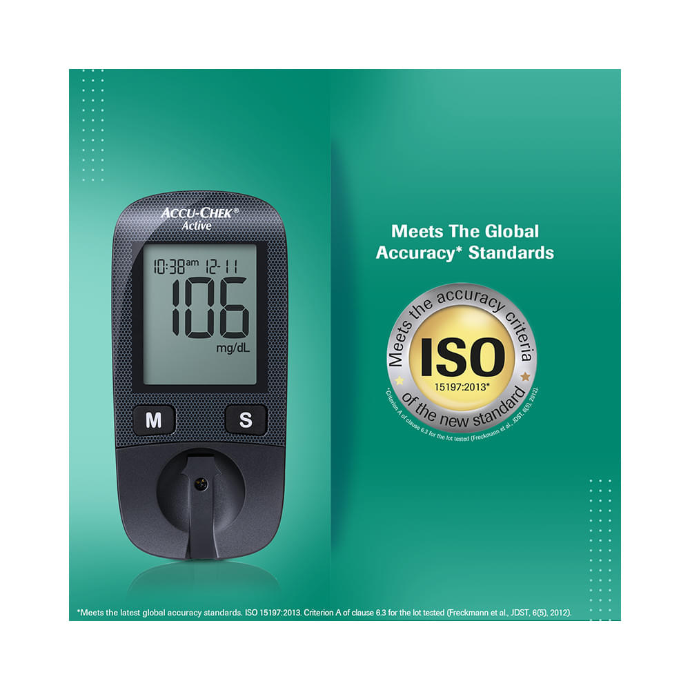Accu-Chek Combo Pack of Active Blood Glucose Monitoring System with 10 Strip Free & Accu-Chek Active 25 Strip - Image 6