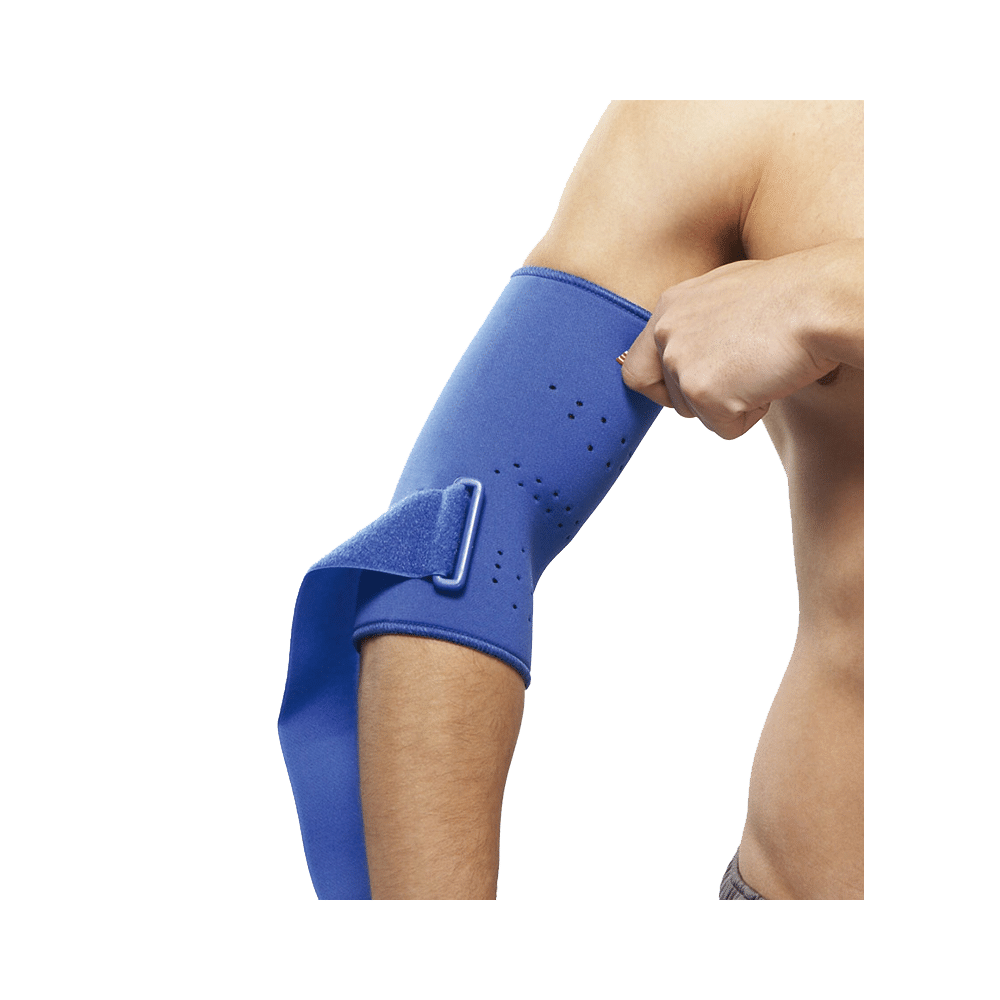 LP 723 Neoprene Tennis Elbow Support with Strap Small Blue - Image 2