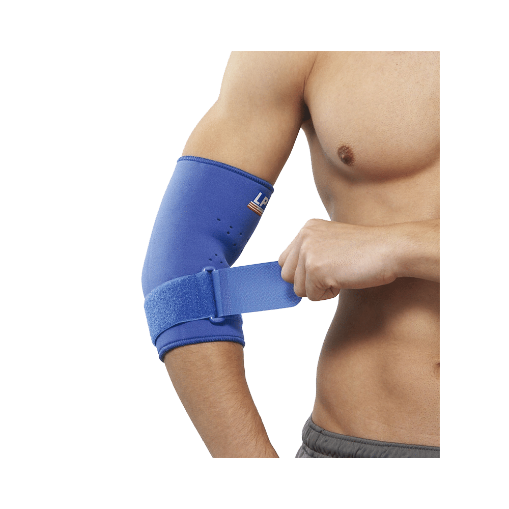 LP 723 Neoprene Tennis Elbow Support with Strap Small Blue - Image 3