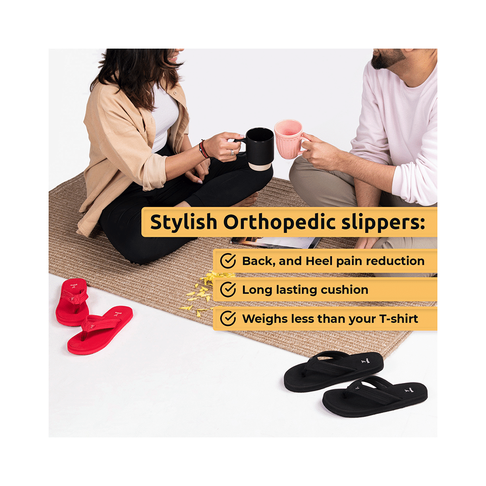 Yoho Lifestyle Doctor Ortho Soft Comfortable and Stylish Flip Flop Slippers for Women Classic Black 5 - Image 11
