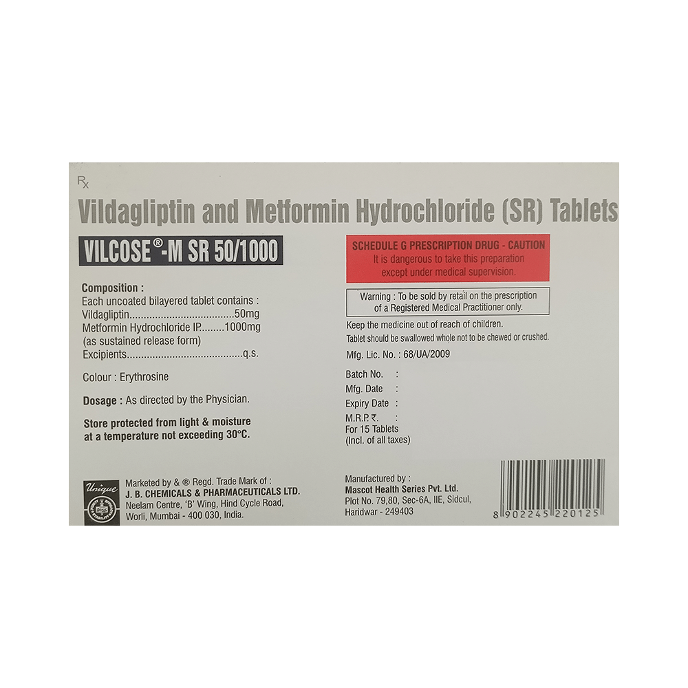 Vilcose-M SR 50/1000 Tablet - Image 2