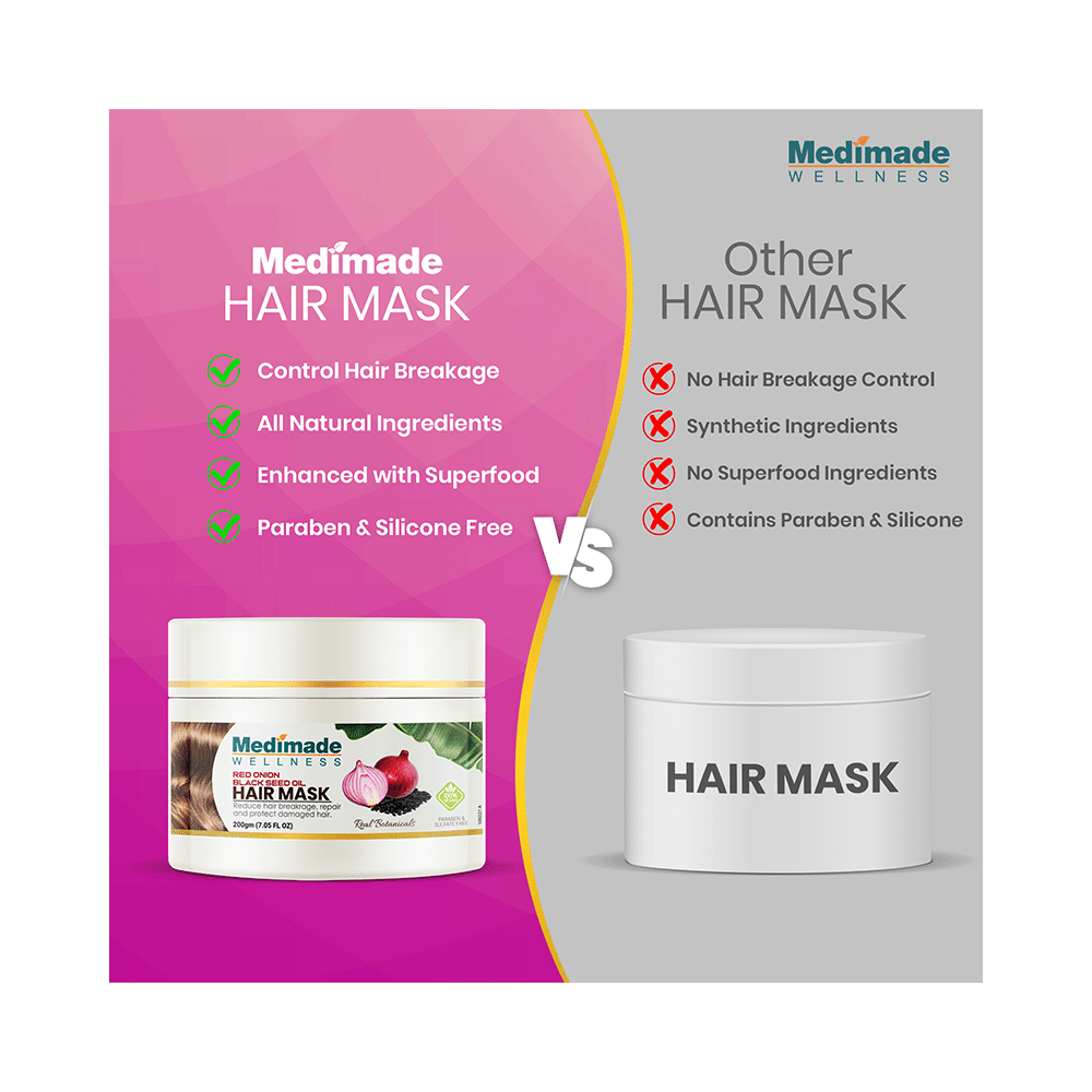Medimade Wellness Red Onion Black Seed Oil Hair Mask (200gm Each) - Image 4