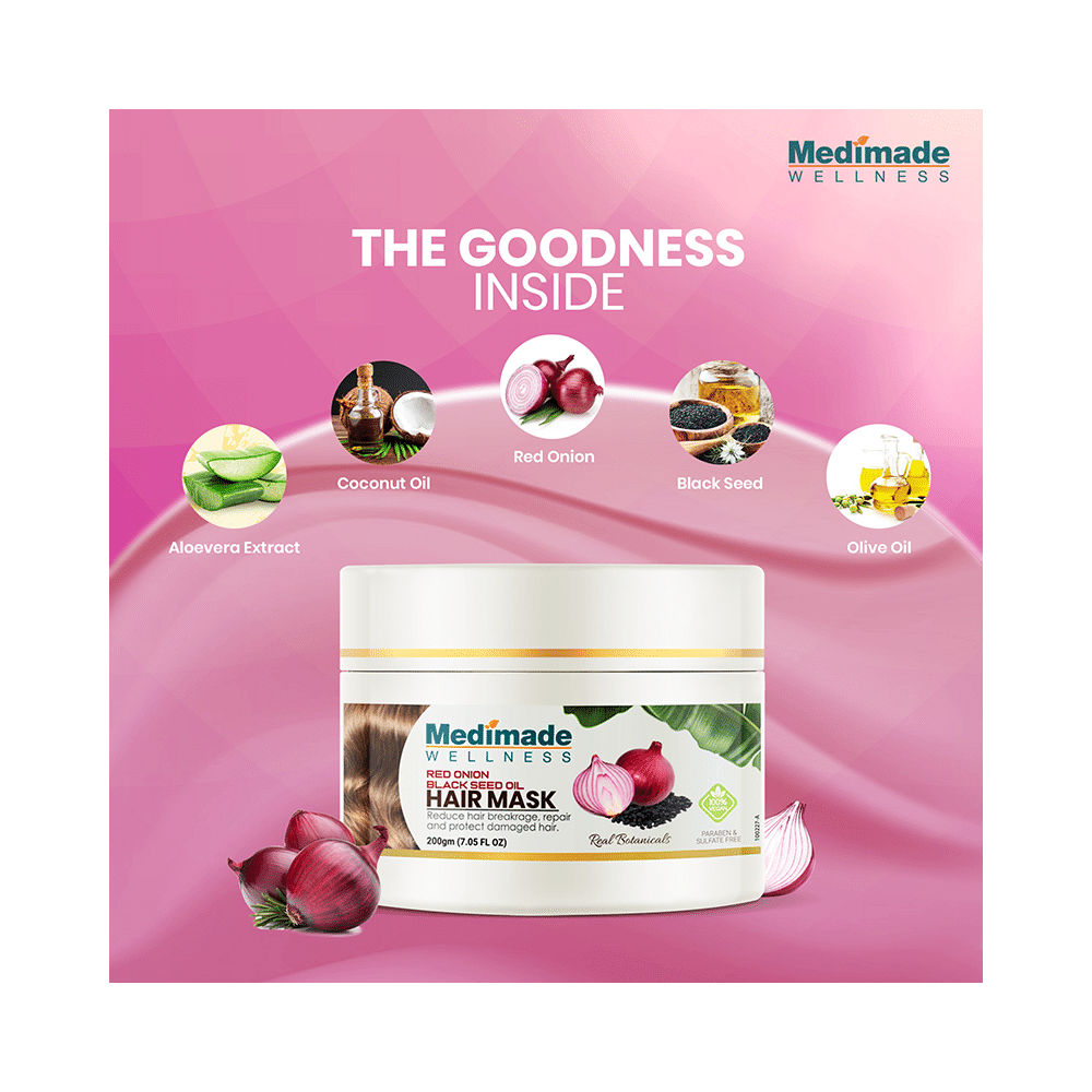 Medimade Wellness Red Onion Black Seed Oil Hair Mask (200gm Each) - Image 2