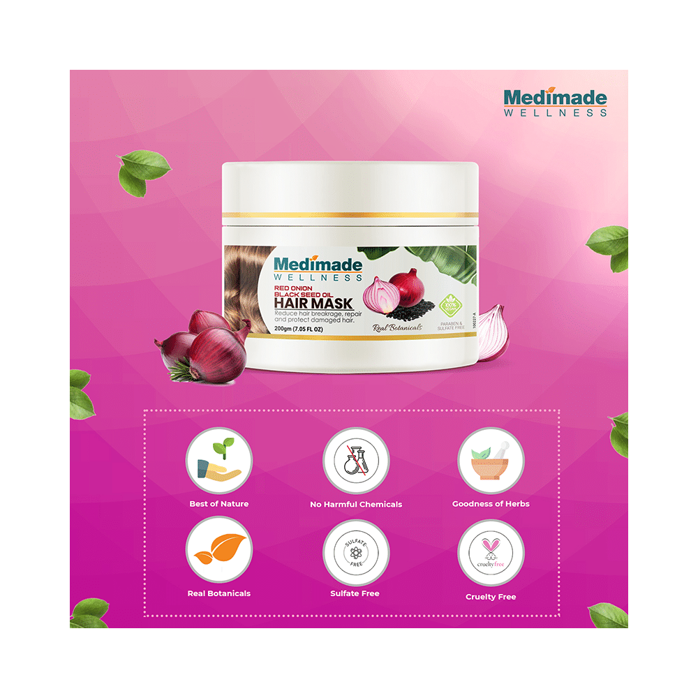 Medimade Wellness Red Onion Black Seed Oil Hair Mask (200gm Each) - Image 5
