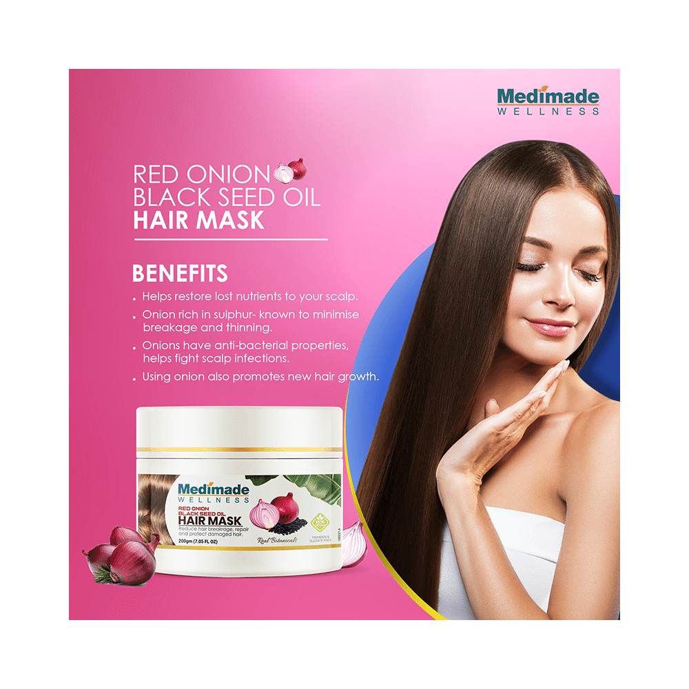 Medimade Wellness Red Onion Black Seed Oil Hair Mask (200gm Each) - Image 3