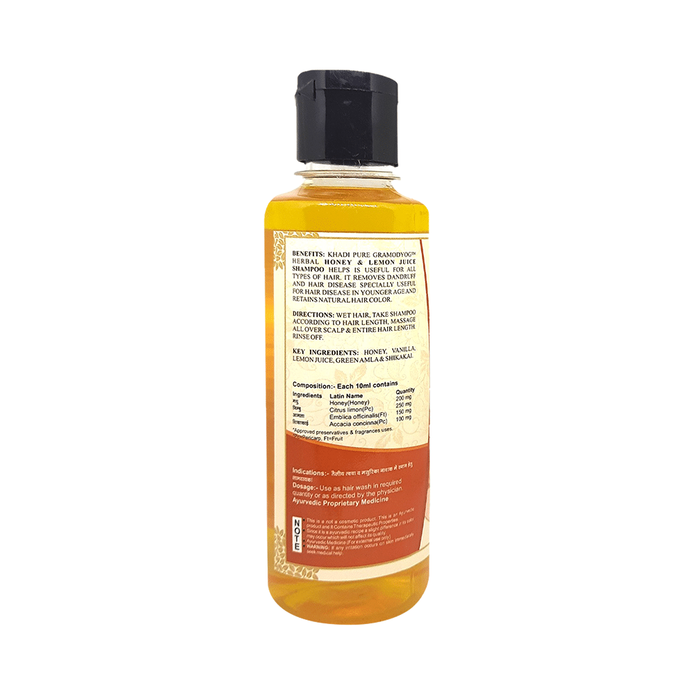 Khadi Pure Herbal Honey & Lemon Juice Shampoo (210ml Each) - Image 3