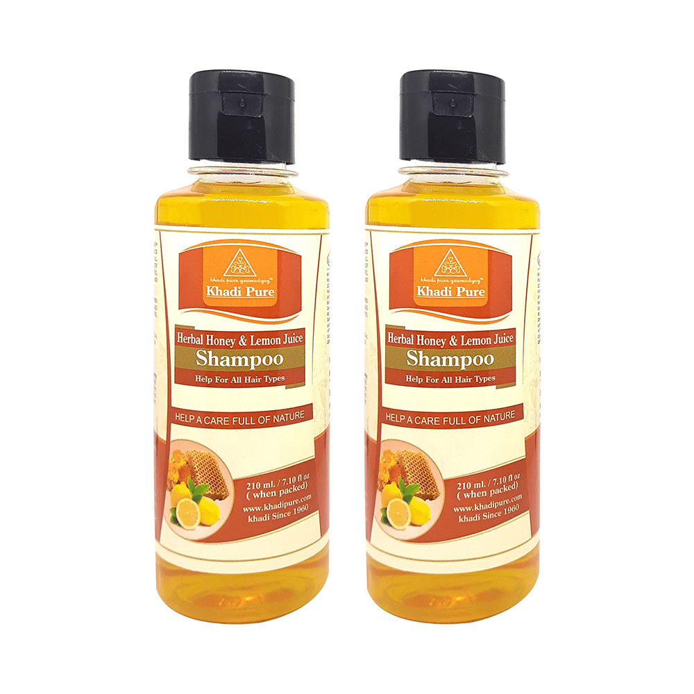 Khadi Pure Herbal Honey & Lemon Juice Shampoo (210ml Each) - Image 1