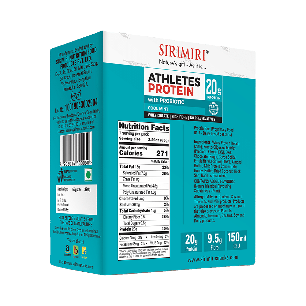 Sirimiri Athletes Protein with Probiotcs (65gm Each) Cool Mint - Image 2