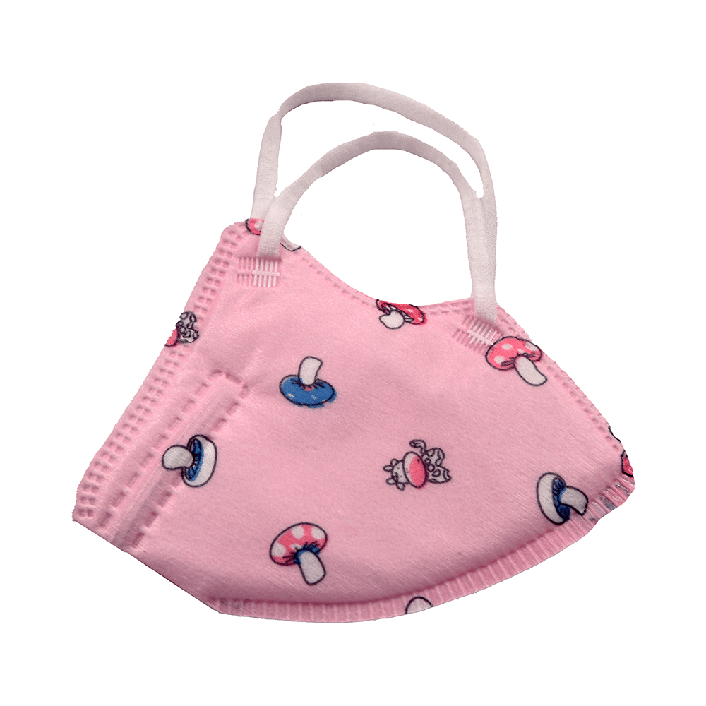 Advind Healthcare Smog Guard N95 Kids Mask without Valve for 4-12 Years Pink Mushroom Design - Image 4