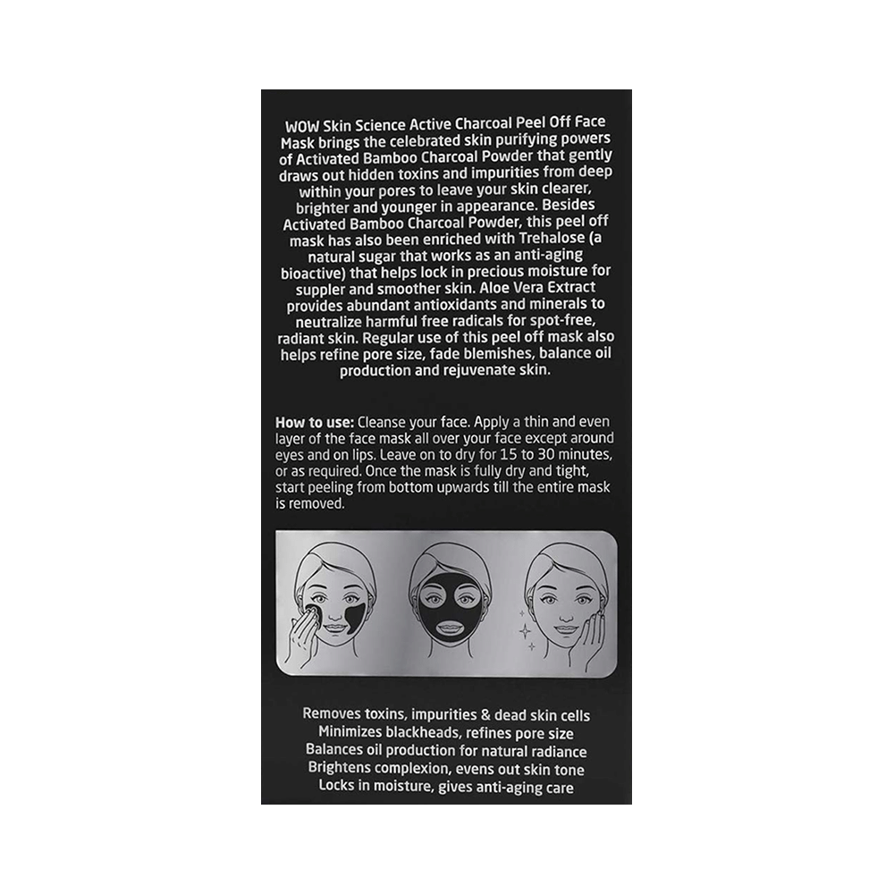 WOW Skin Science Activated Charcoal Peel Off Face Mask - Image 2