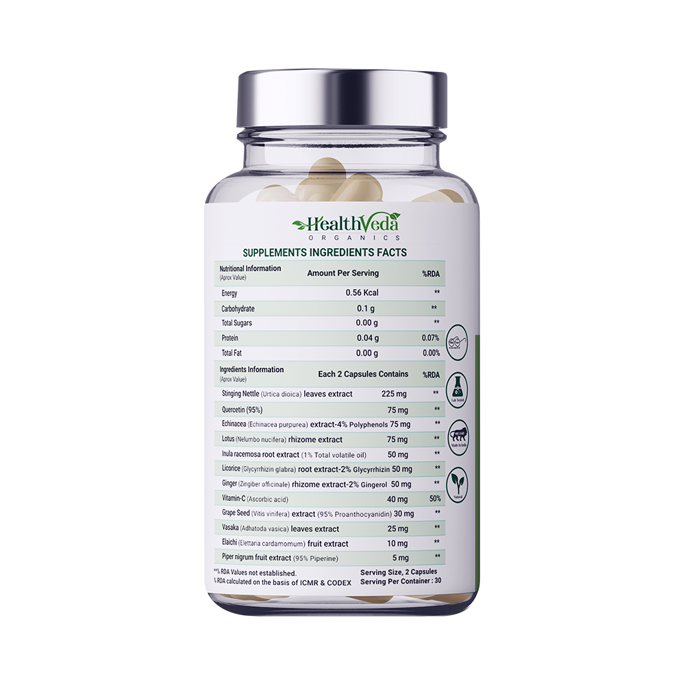HealthVeda Lung Detox with Vitamin C & Grapeseed Extract Capsule - Image 2