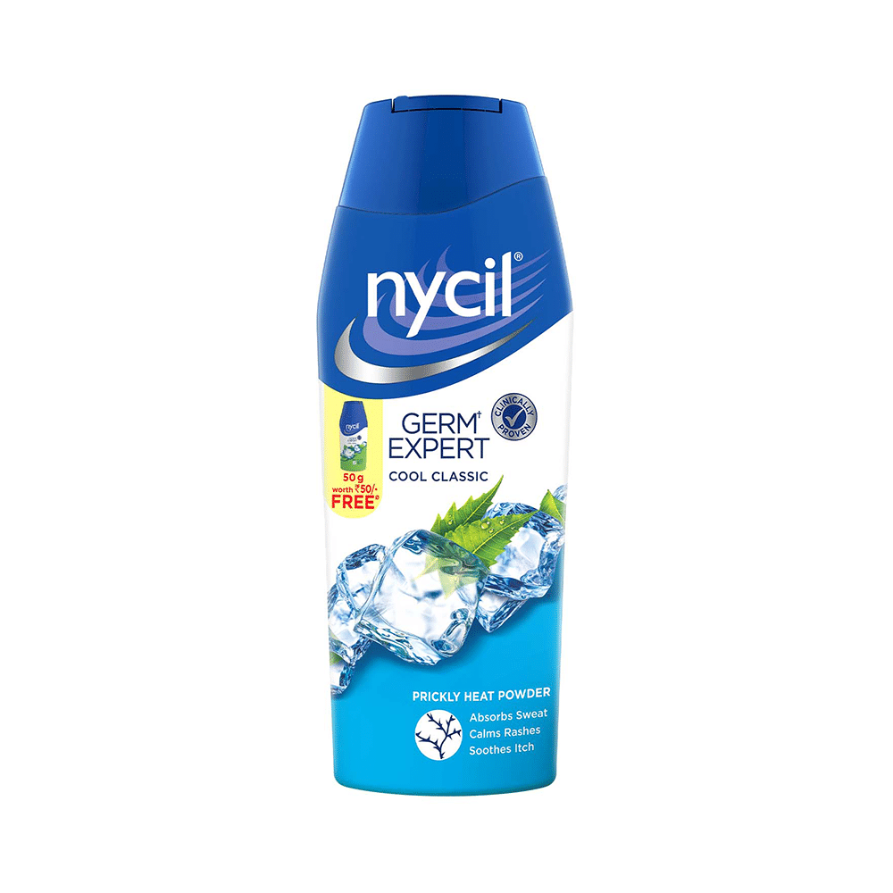 Nycil Cool Classic Prickly Heat Powder with Nycil Cool Herbal 50gm Free - Image 2