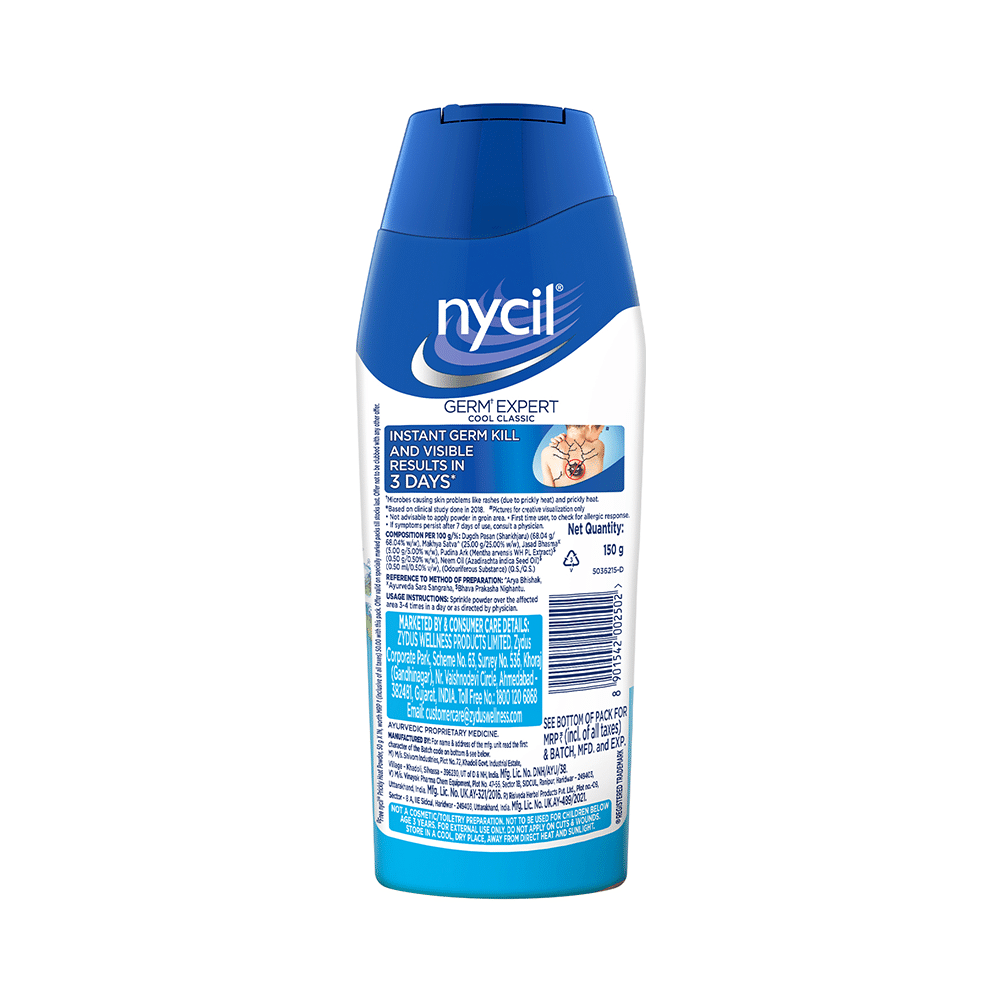 Nycil Cool Classic Prickly Heat Powder with Nycil Cool Herbal 50gm Free - Image 3