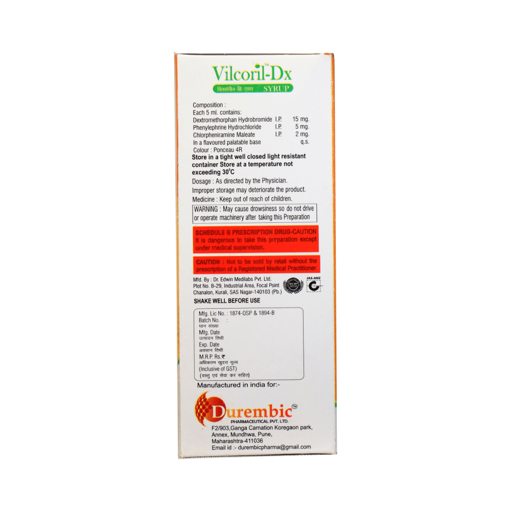 Vilcoril-DX Syrup Orange Sugar Free - Image 2