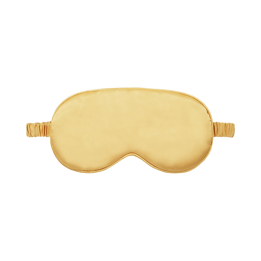 Jenna Sleeping Eye Mask for Insomnia, Meditation and Dark Circles Silk Plain Gold - Image 1