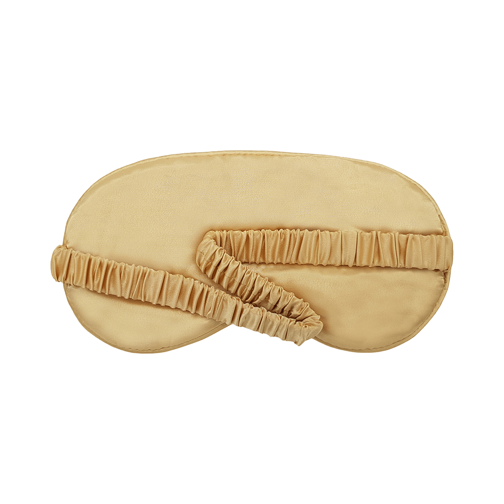 Jenna Sleeping Eye Mask for Insomnia, Meditation and Dark Circles Silk Plain Gold - Image 2