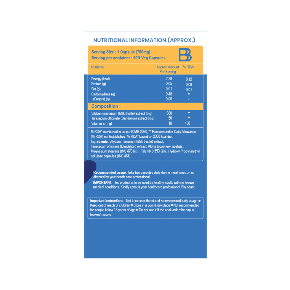 BBetter Milk Thistle with Dandelion & Vitamin E Capsule - Image 2