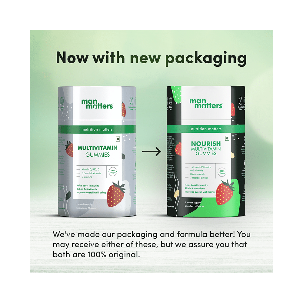 Man Matters Nourish Multivitamin Gummies for Immunity & Antioxidant Support | Flavour Strawberry - Image 4