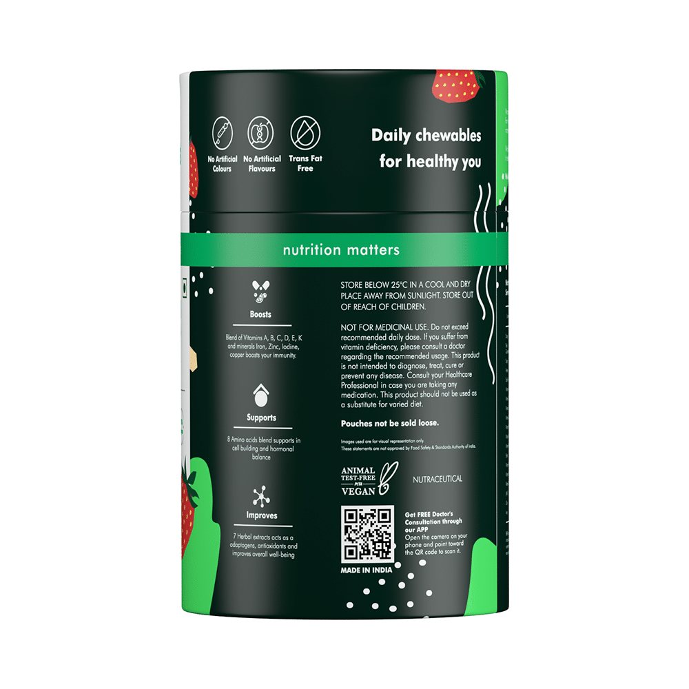 Man Matters Nourish Multivitamin Gummies for Immunity & Antioxidant Support | Flavour Strawberry - Image 3