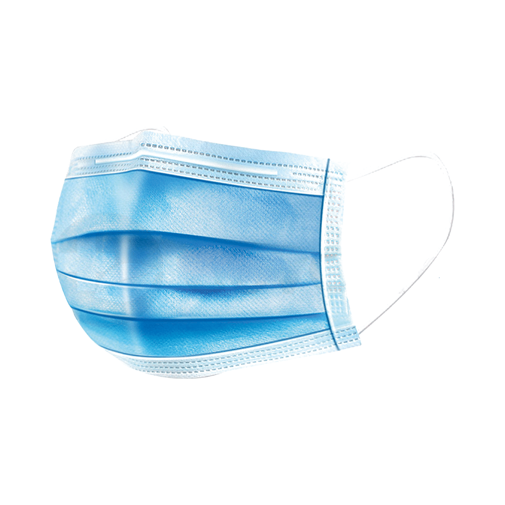 1Mile Blue Universal 3 Ply Disposable Surgical Face Mask with Nose Pin