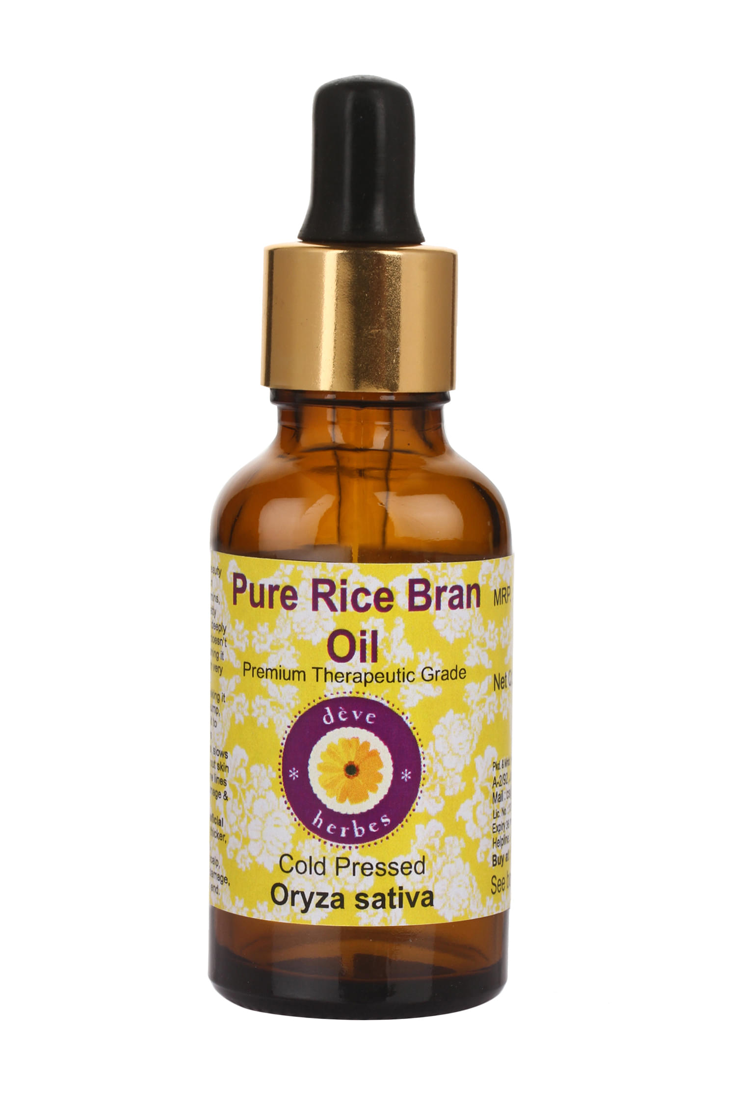 Deve Herbes Pure Rice Bran/Oryza Sativa Cold Pressed Oil - Image 2