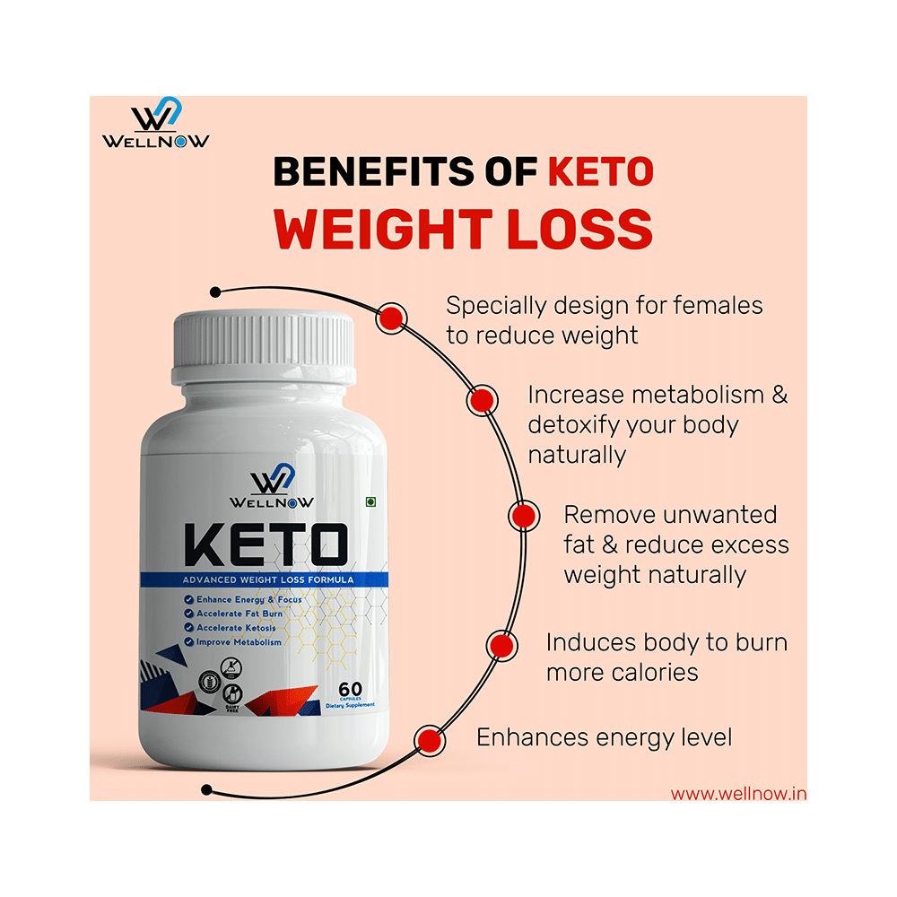 Wellnow Keto Capsules for Improved Metabolism, Fat Loss & Energy (60 Each) - Image 3