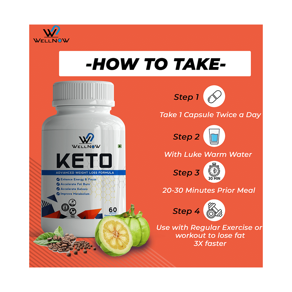 Wellnow Keto Capsules for Improved Metabolism, Fat Loss & Energy (60 Each) - Image 4