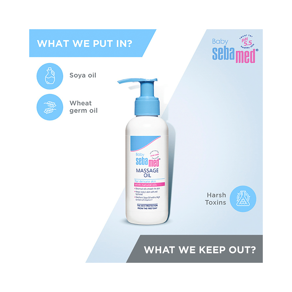 Sebamed Baby Skin Soothing Massage Oil with Soya & Wheat Germ Oil - Image 8