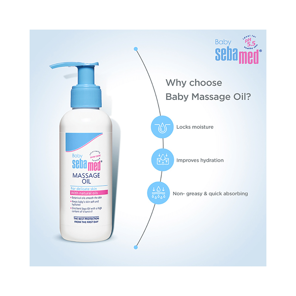 Sebamed Baby Skin Soothing Massage Oil with Soya & Wheat Germ Oil - Image 9