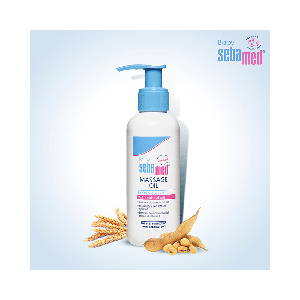Sebamed Baby Skin Soothing Massage Oil with Soya & Wheat Germ Oil - Image 3