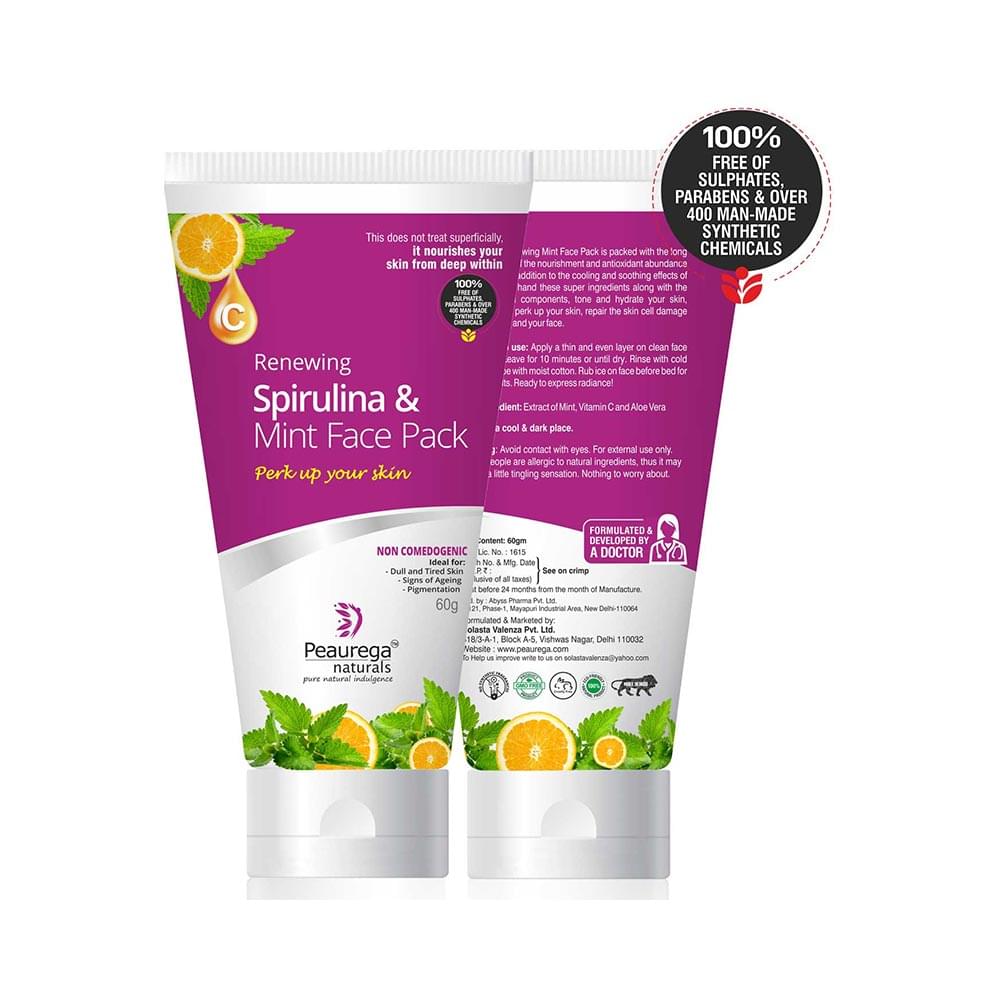 Peaurega Naturals Renewing Spirulina and Mint Face Pack - Image 3