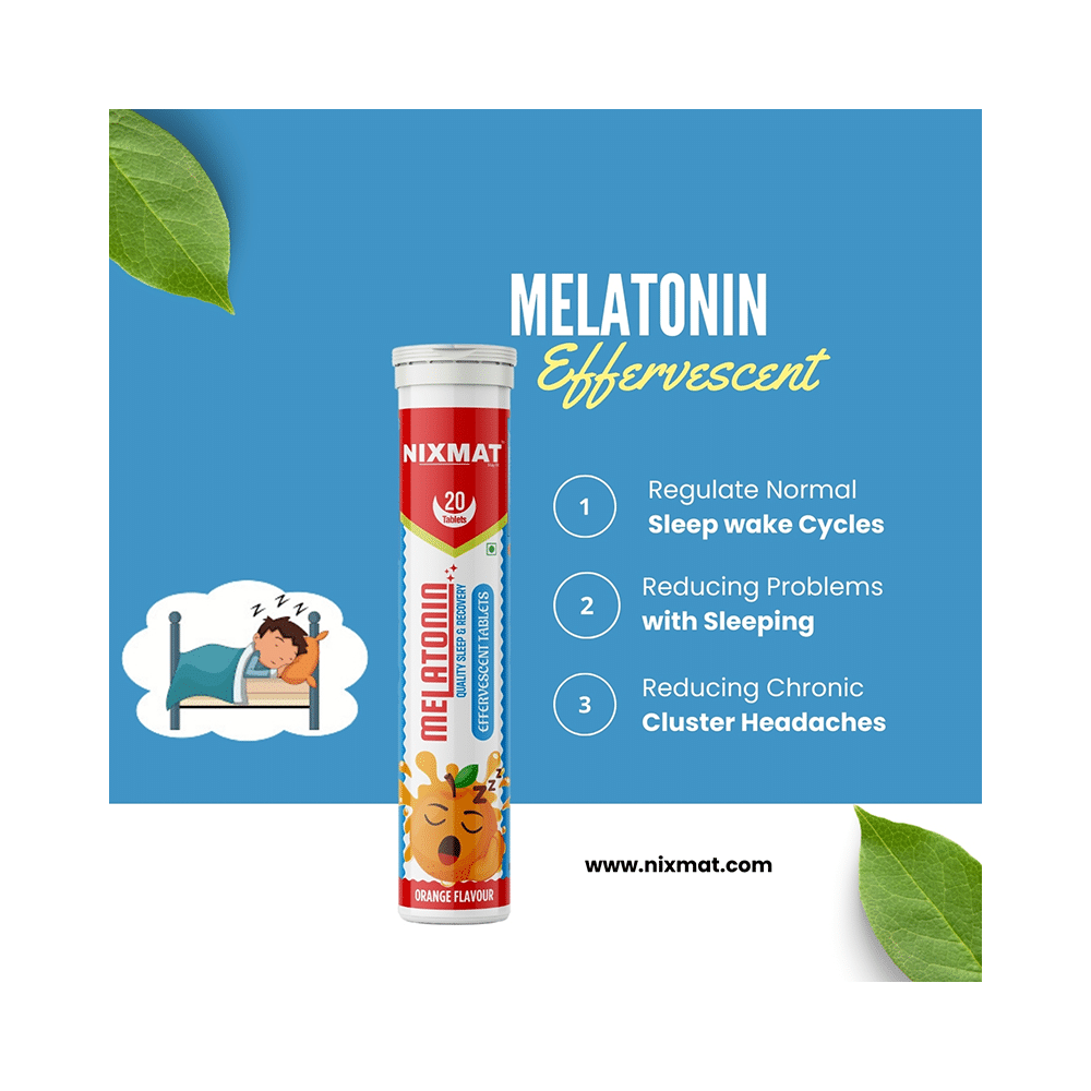 Nixmat Melatonin Effervescent Tablet (20 Each) Orange - Image 4