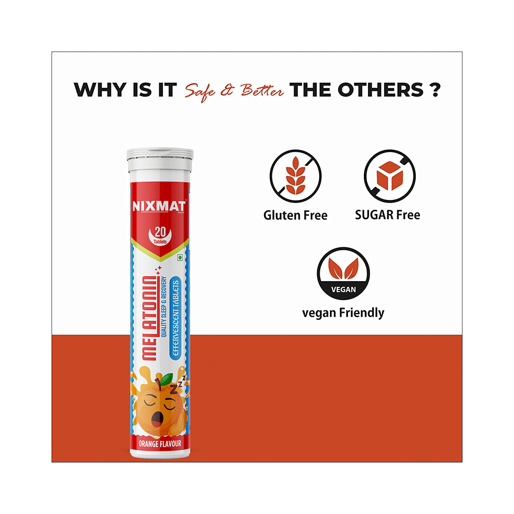 Nixmat Melatonin Effervescent Tablet (20 Each) Orange - Image 6
