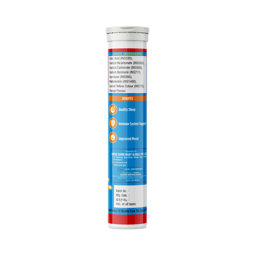 Nixmat Melatonin Effervescent Tablet (20 Each) Orange - Image 3