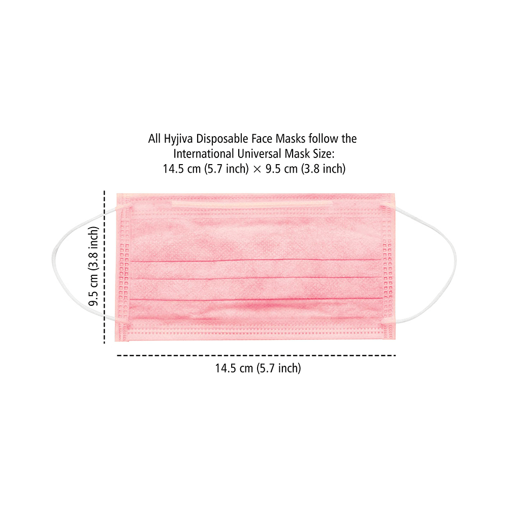 Hyjiva 3 Ply Disposable Face Mask for Children Pink - Image 3