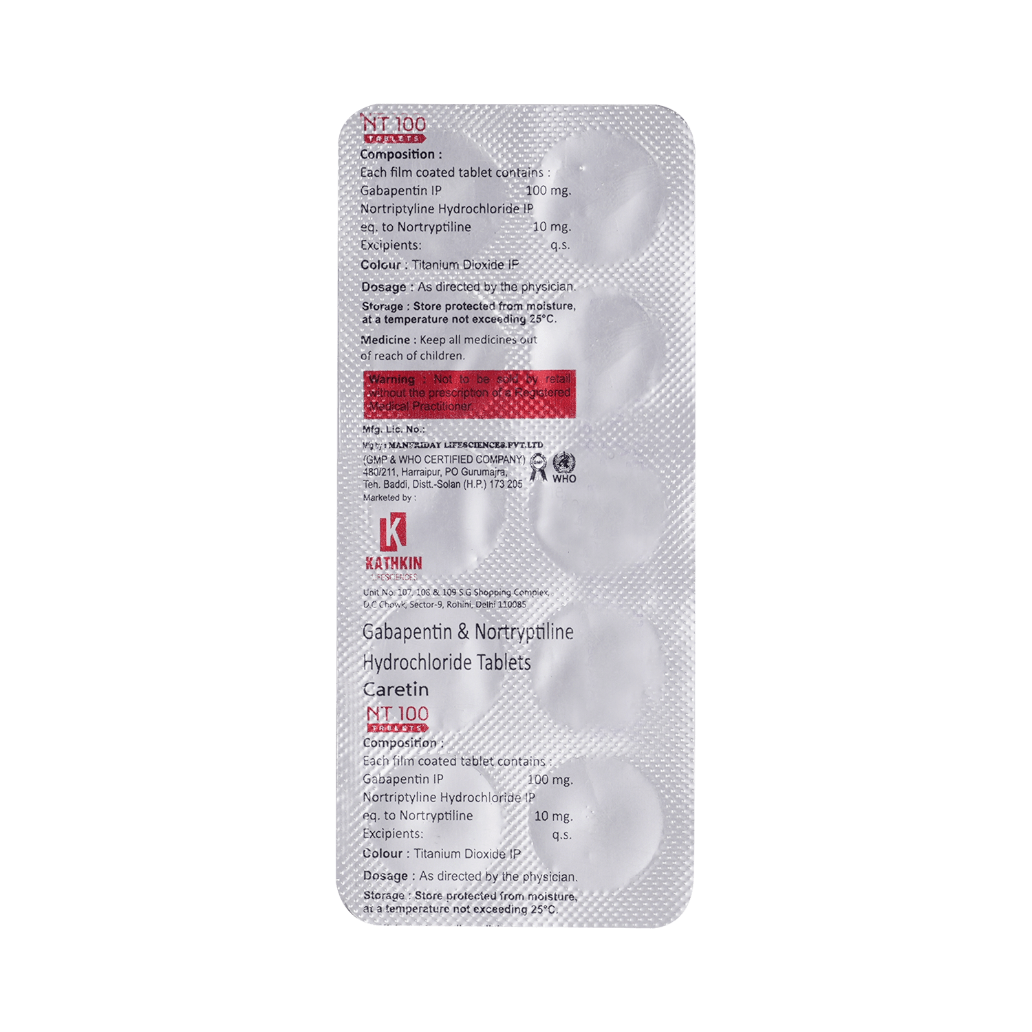 Caretin NT 100mg/10mg Tablet - Image 3