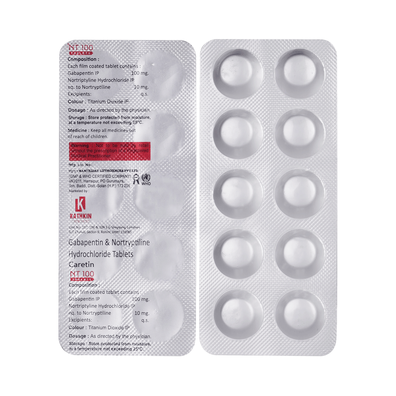 Caretin NT 100mg/10mg Tablet - Image 1