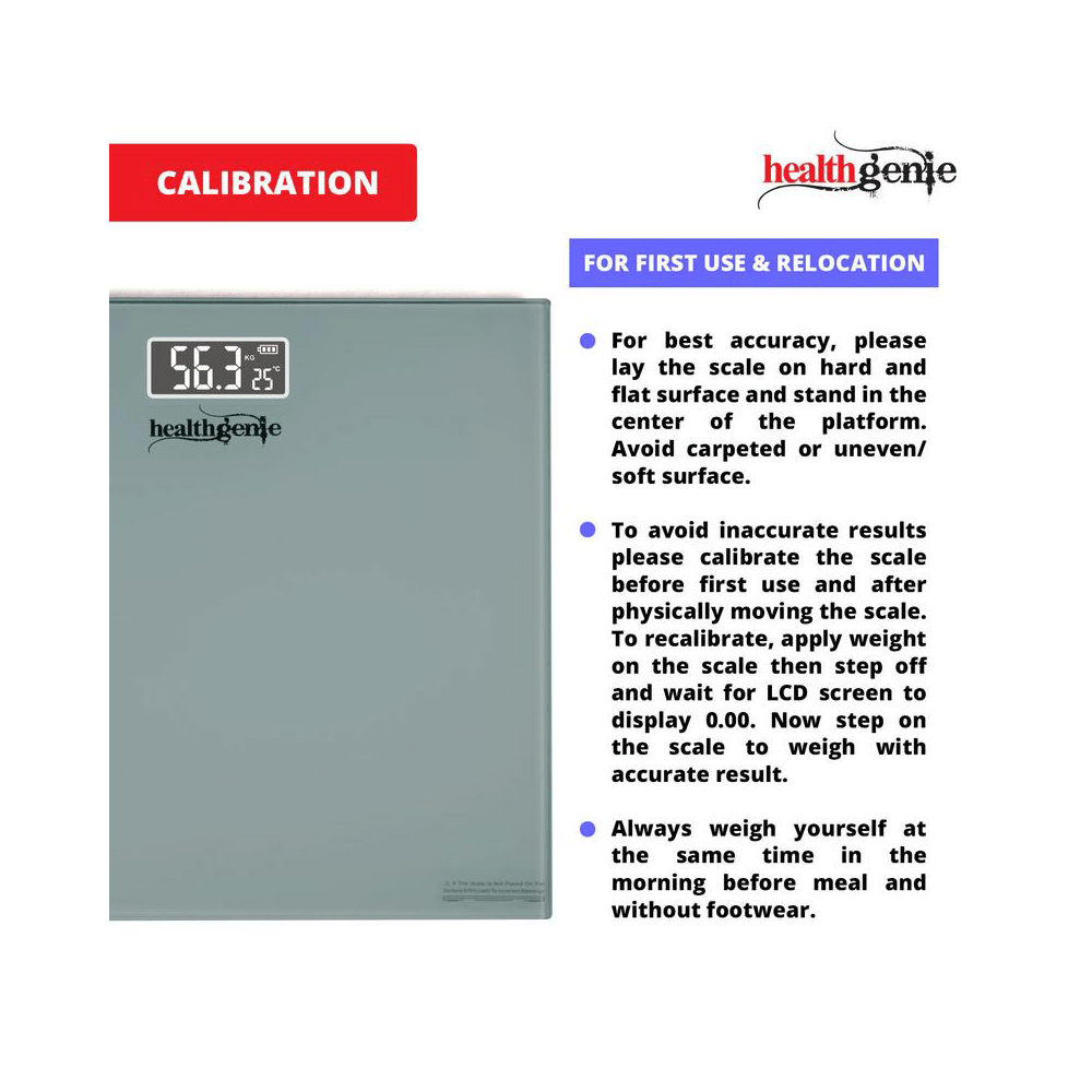 Healthgenie Digital Personal Weighing Scale- HD 221 Silver - Image 5