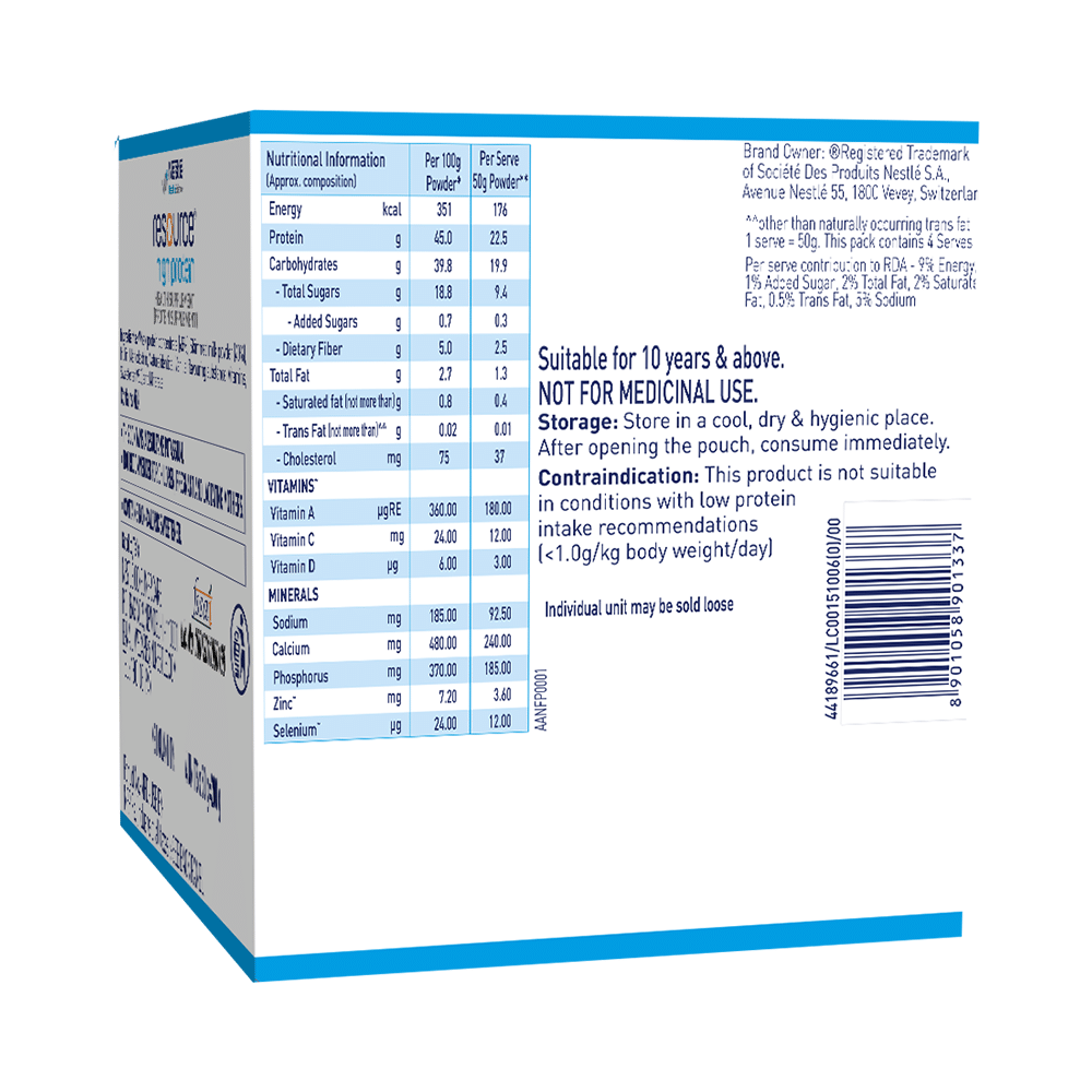 Nestle Resource High Protein Sachet (50gm Each) Vanilla - Image 2